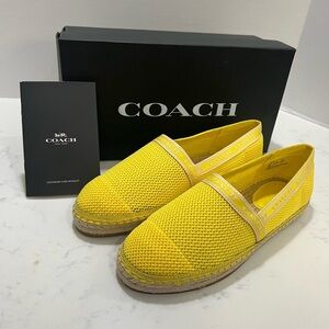 Coach Yellow Espadrille Flats